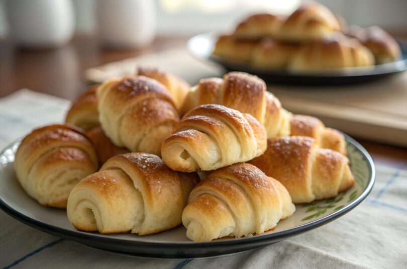 Fresh Crescent roll on a plate Sve o kiflicama