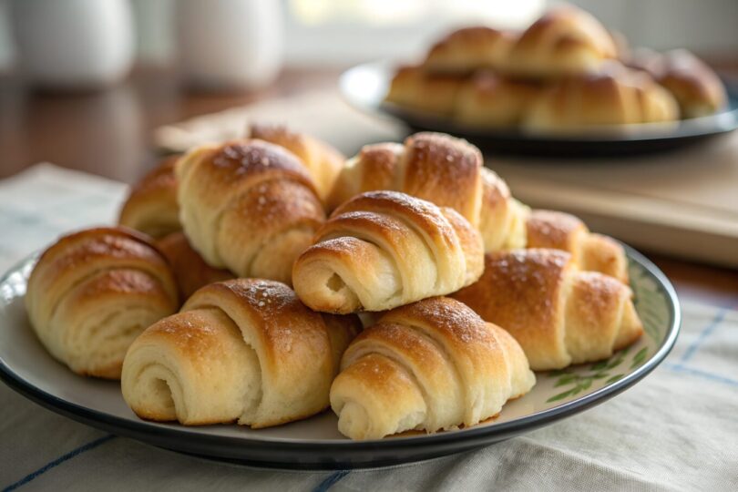 Fresh Crescent roll on a plate Sve o kiflicama